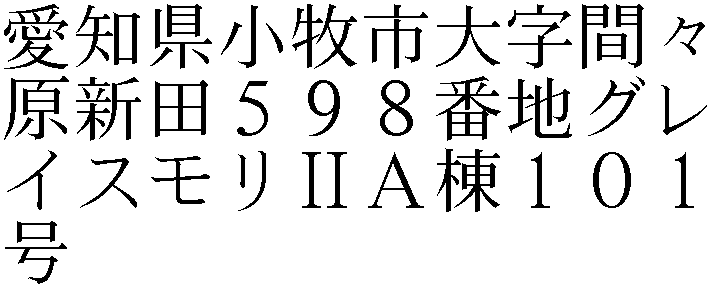 愛知県小牧市大字間々原新田５９８番地グレイスモリＩＩＡ棟１０１号