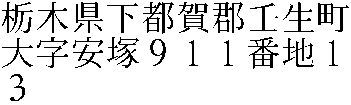 栃木県下都賀郡壬生町大字安塚９１１番地１３